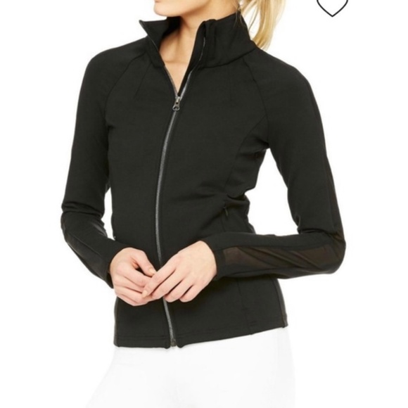 ALO Yoga Jackets & Blazers - ALO Yoga Full Zip Kata Mesh Panel Black Jacket Size Small New With Tags